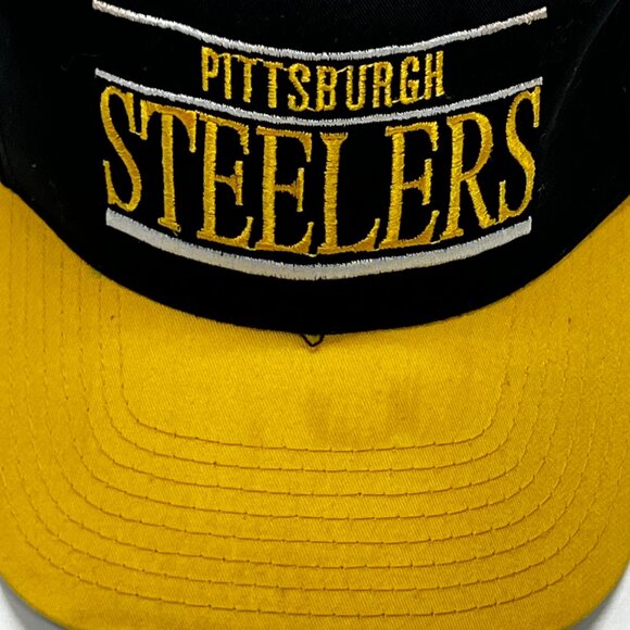 Vintage 90s Pittsburgh Steelers Snapback Hat Annco NFL Black Adjustable Cap - Picture 4 of 10
